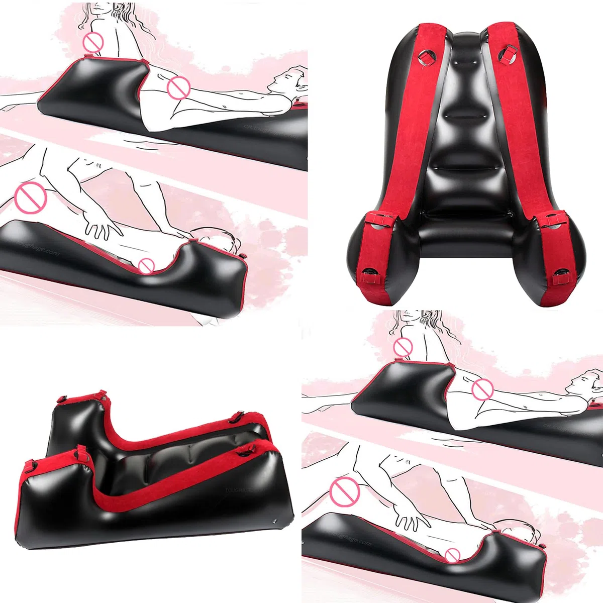 Cuscino gonfiabile per coppie, ergonomico, per stimolazione del punto G, posizione Aid, cuscino sessuale multifunzionale, per momenti intimi