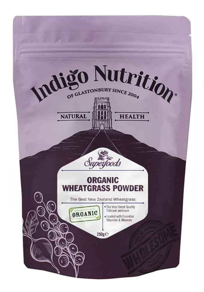 Indigo Herbs Erba di Grano Biologica in Polvere 250g (Nuova Zelanda)
