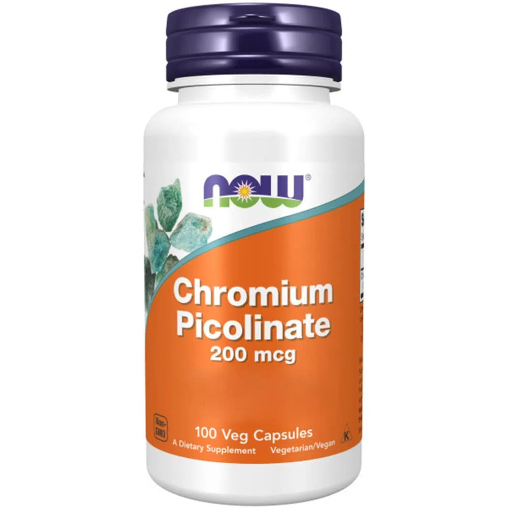 Now Foods, Chromium Picolinate, 200mcg, 100 Capsule vegane, Testato in Laboratorio, Senza Soia, Senza Glutine, Vegetariano, Non OGM