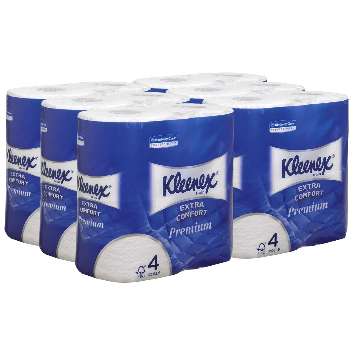 Kleenex Extra Confort Carta igienica, 4 veli, morbidezza ottima, Con Certificazione FSC, 24 Rotoli Piccoli da 160 Fogli, Premium, Bianco, Nr. Articolo 8484