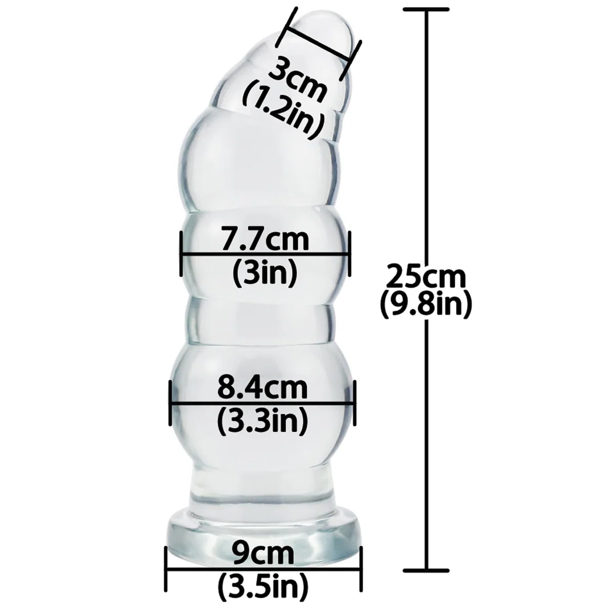 BDSMAGE Plug anale gigante, Plug anale mostruoso, Plug Anale-Dilatatore, Dilatatore Ano Buttplug, Sex Toys per uomini donne coppie principianti professionali (Trasparente)