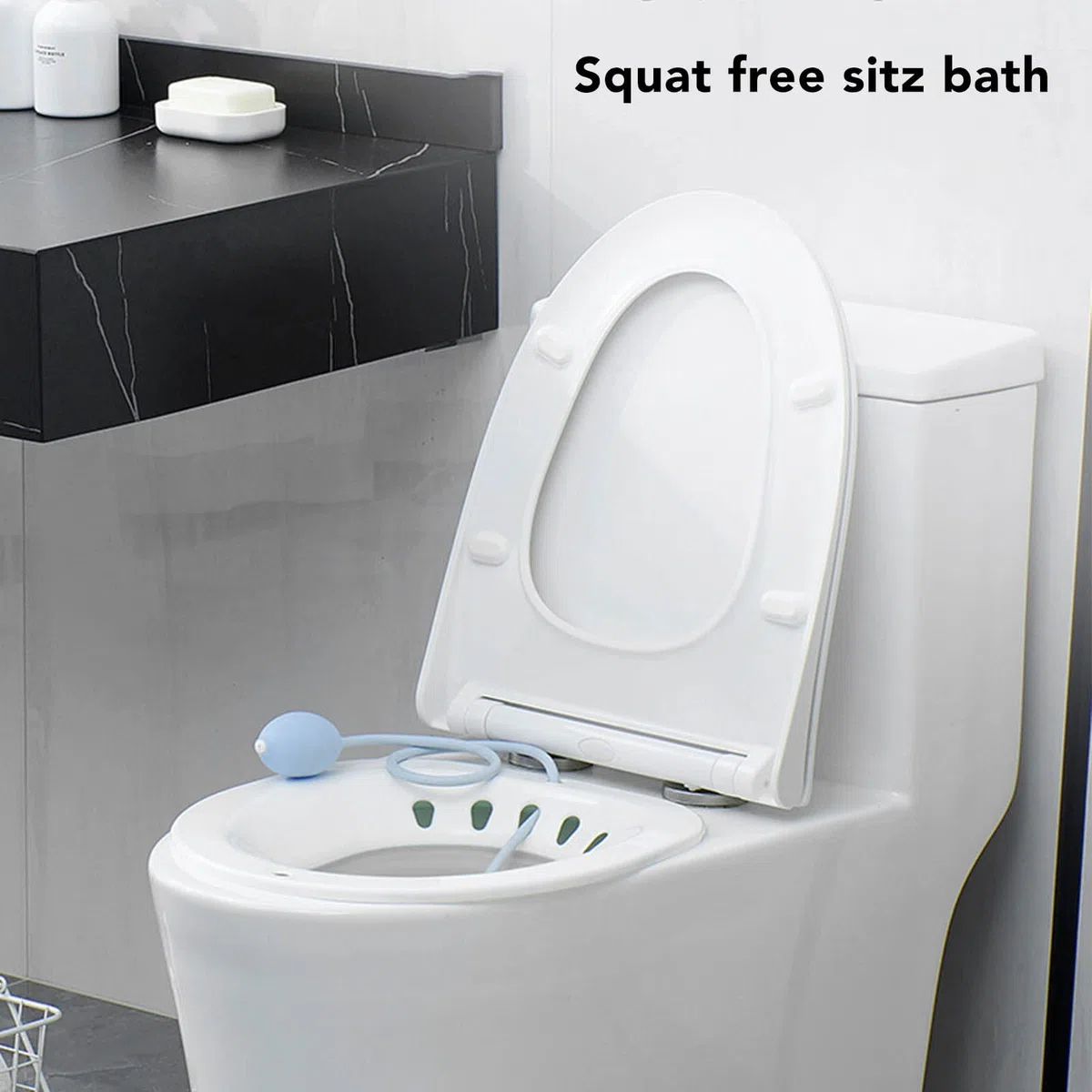 Sitz Bath per Sedile del Water, WC Dopo il Parto Squat Riduce il Dolore A Prova di Fuoriuscita di Acqua Massaggio Sitz Bath Pieghevole con Sciacquone(Verde)