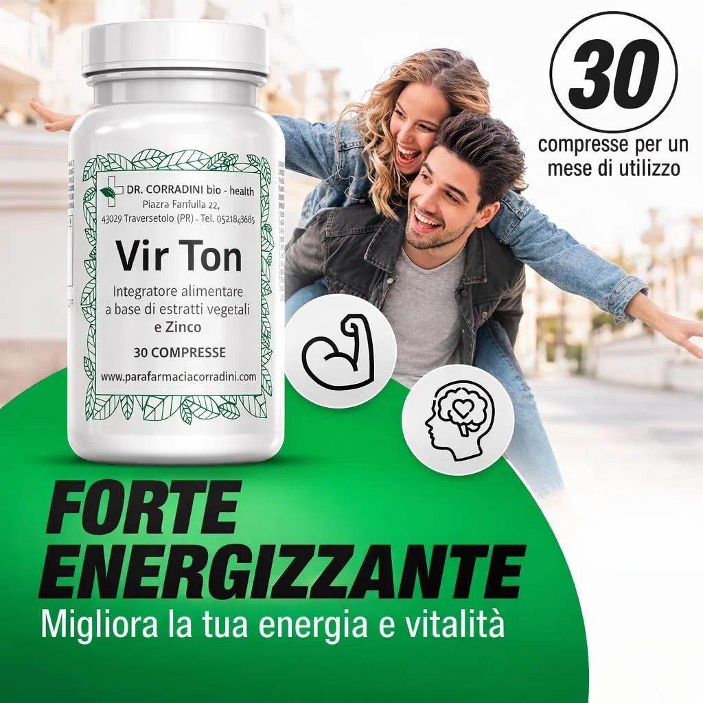 Dr. Corradini Integratore Uomo Forte Potenza e Durata con Maca Peruviana, Tribulus Terrestris alto dosaggio, Guaranà, Ginseng, Damiana e Zinco 30 Compresse