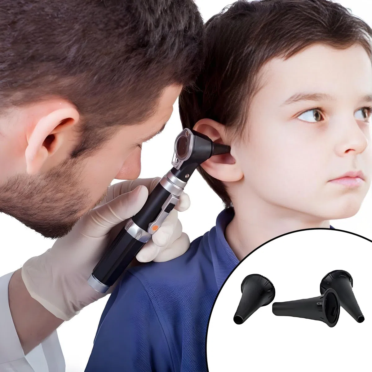 100 punte per otoscopio, dimensioni del foro da 4,2 mm, usa e getta, in plastica, compatibili con otoscopi Kawe/Rieser/Heine/Gima/Holtex, tappi per le orecchie per otoscopio e accessori per le