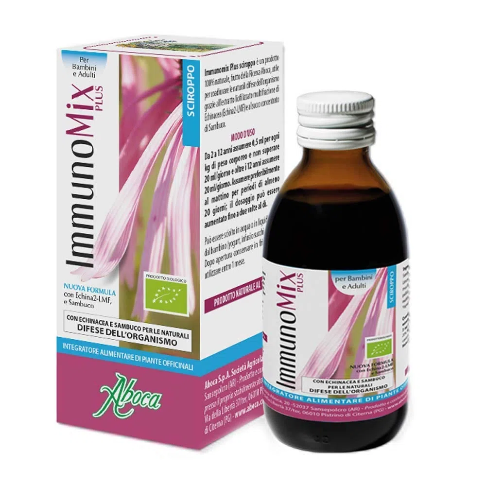 2 ABOCA IMMUNOMIX PLUS SCIROPPO 210G ECHINACEA SAMBUCO PER LA DIFESA DELL'ORGANISMO
