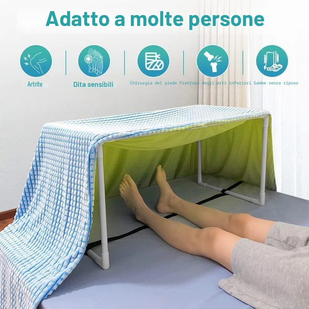 NEPPT Sollevatore per coperte per piedi, sollevatore di lenzuola, supporto per tende, ospedali, con cinghia per gambe, ginocchia, caviglia, artrite, neuropatia, chirurgia, recupero (portatile)