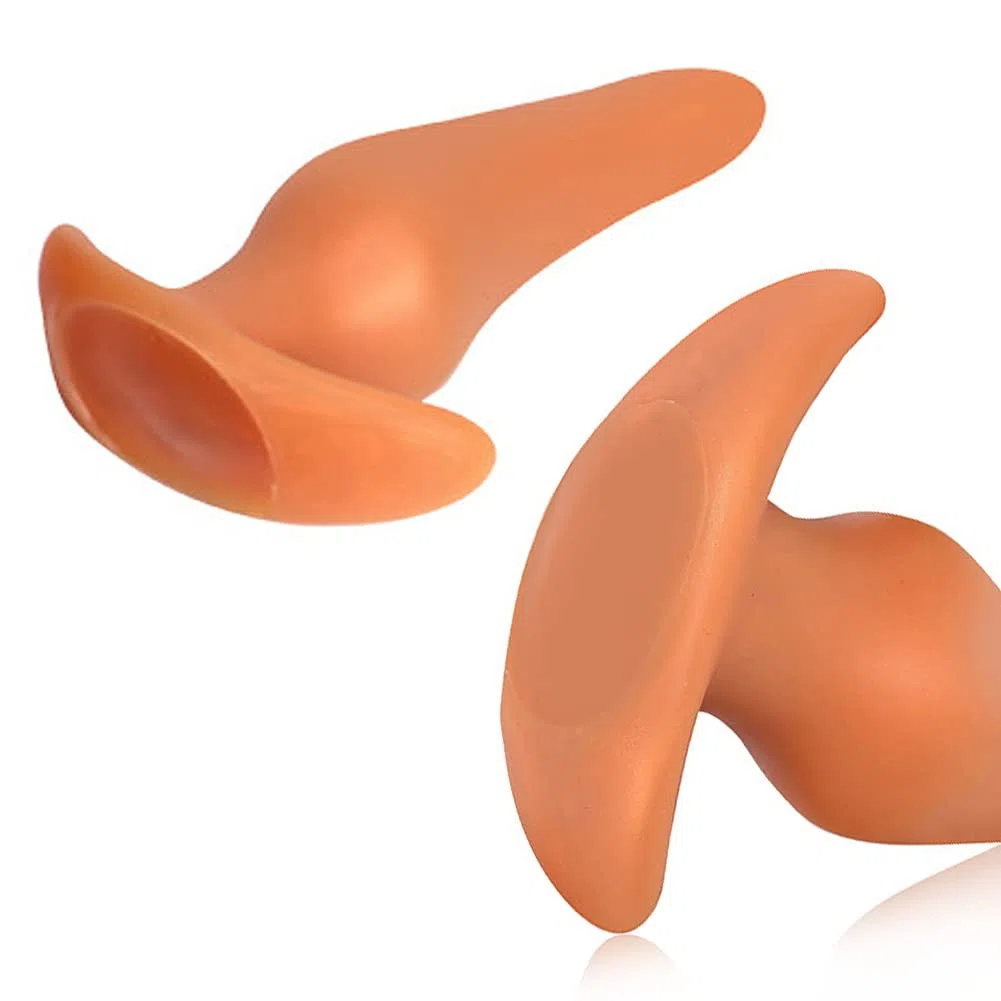 Plug Anale Plug Anale in Silicone Liquido Super Morbido Con Base Di Sicurezza, Dildo Anale D'oro Dilatatore Vagina Espansore Anale Giocattoli Sessuali Di Masturbazione per Uomini E Donne (XL)