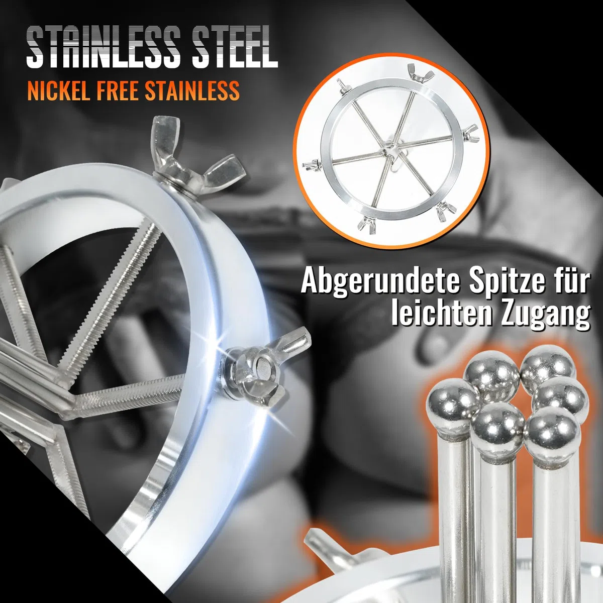 AMAZBEE Espansore anale in metallo 6 viti in acciaio inox espansore anale divaricatore di labbra Dimensioni regolabili dilatatore estensore pene buttplug SM sex toys per uomini donne coppie spina