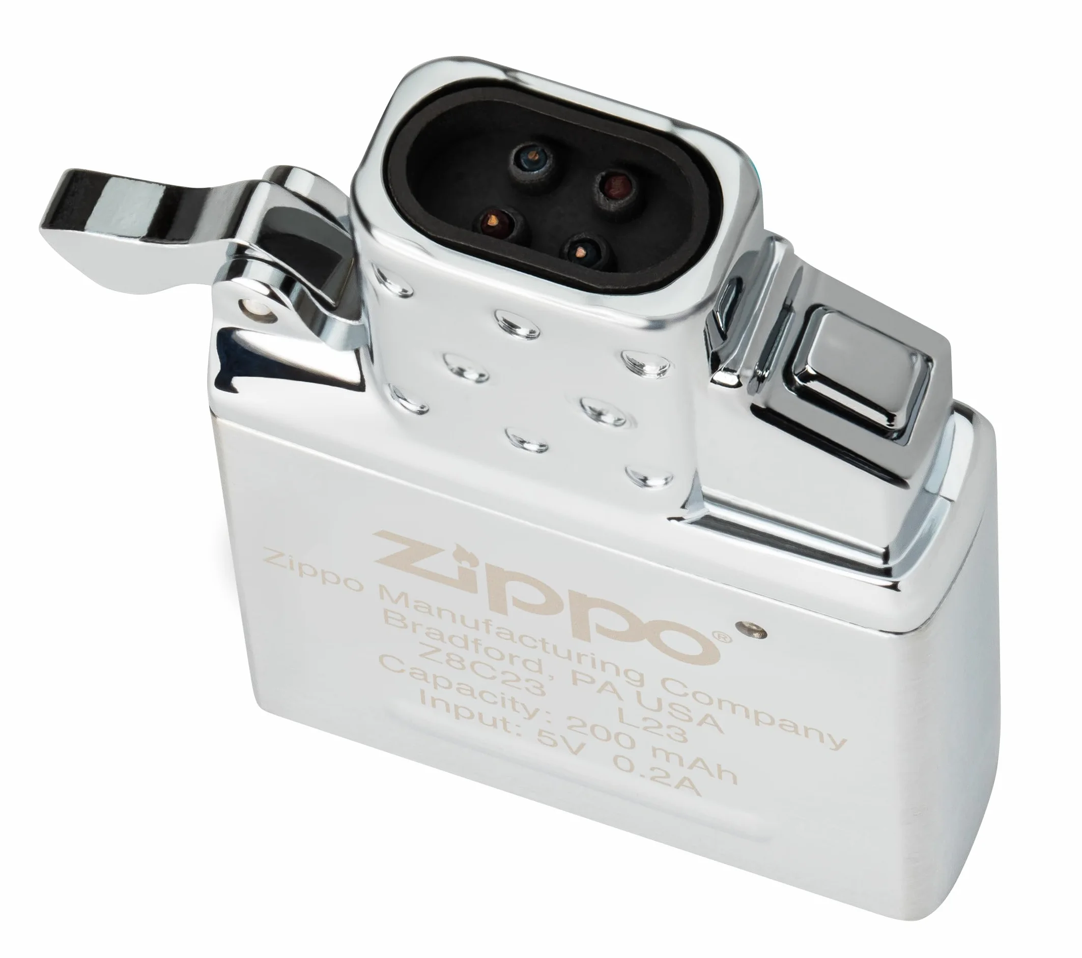 Zippo Inserto con doppio arco per accendini tempesta – Inserto accendino ricaricabile – USB-C – Certificazione CE – Si adatta a tutte le classiche custodie Zippo