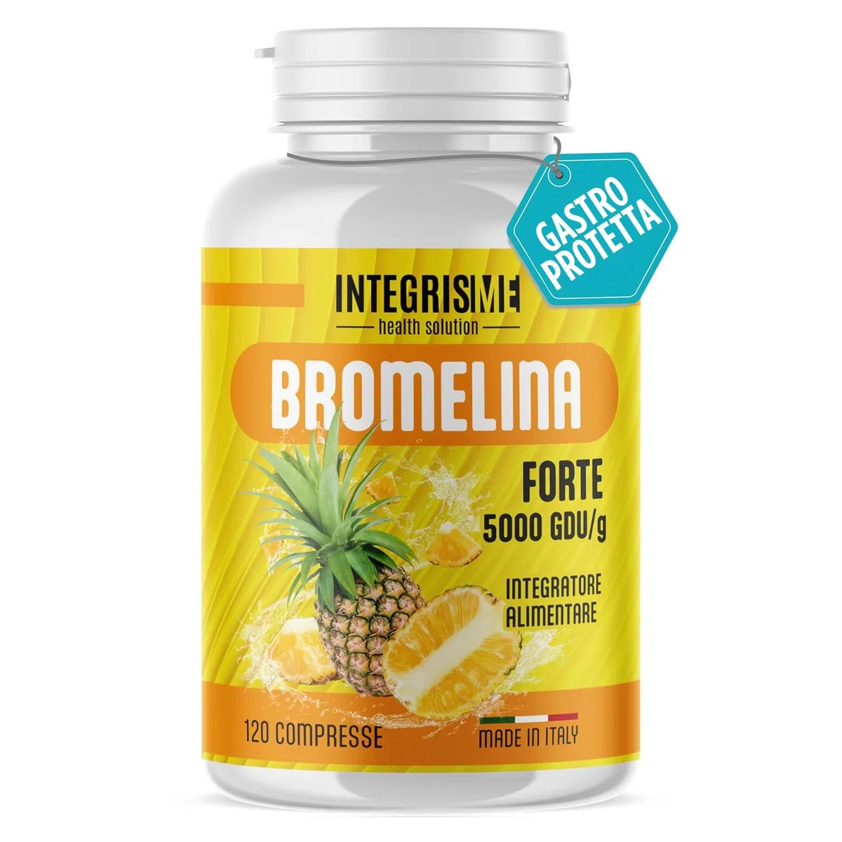 Bromelina Purissima Extra Forte 5000 GDU/g Gastroprotetta, 120 compresse - INTEGRISME