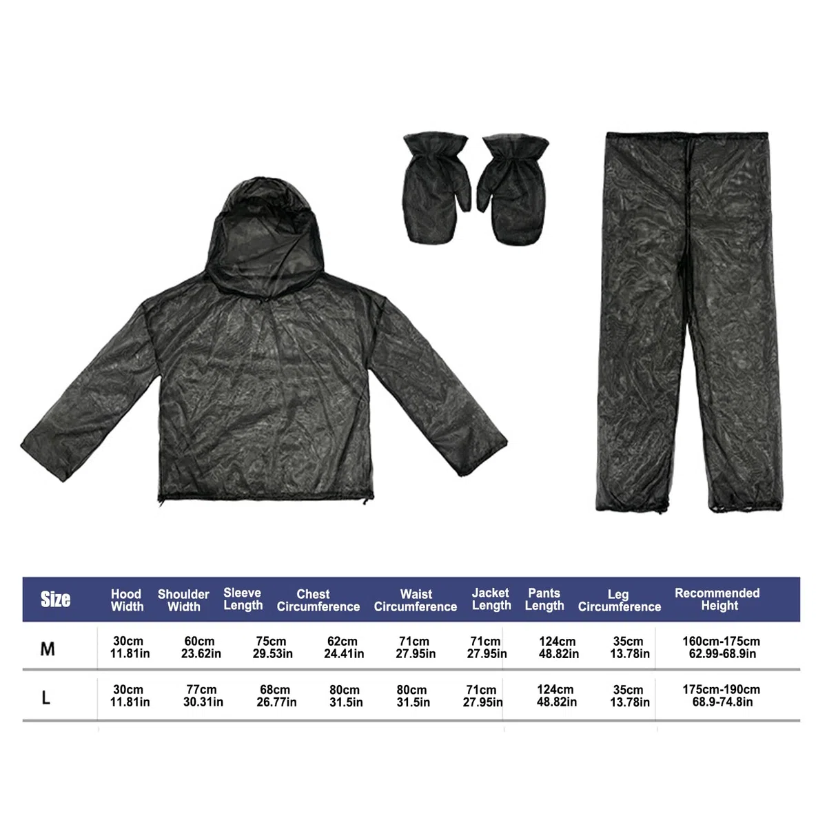 Tuta Antinsetti | completo anti-farina | Set guanti traspiranti set giacca | abbigliamento protettivo con rete e cofano per attività di trekking, giardino, caccia ed estive