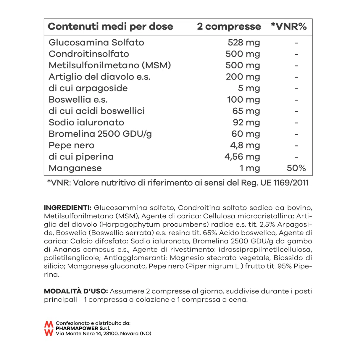 PharmaPower Twist Again Plus Integratore Articolazioni, Utile per Dolori Articolari, Muscolari, Elasticità Cartilagini e Funzionalità Ossa, Senza Glutine e Senza Lattosio, 60 Compresse