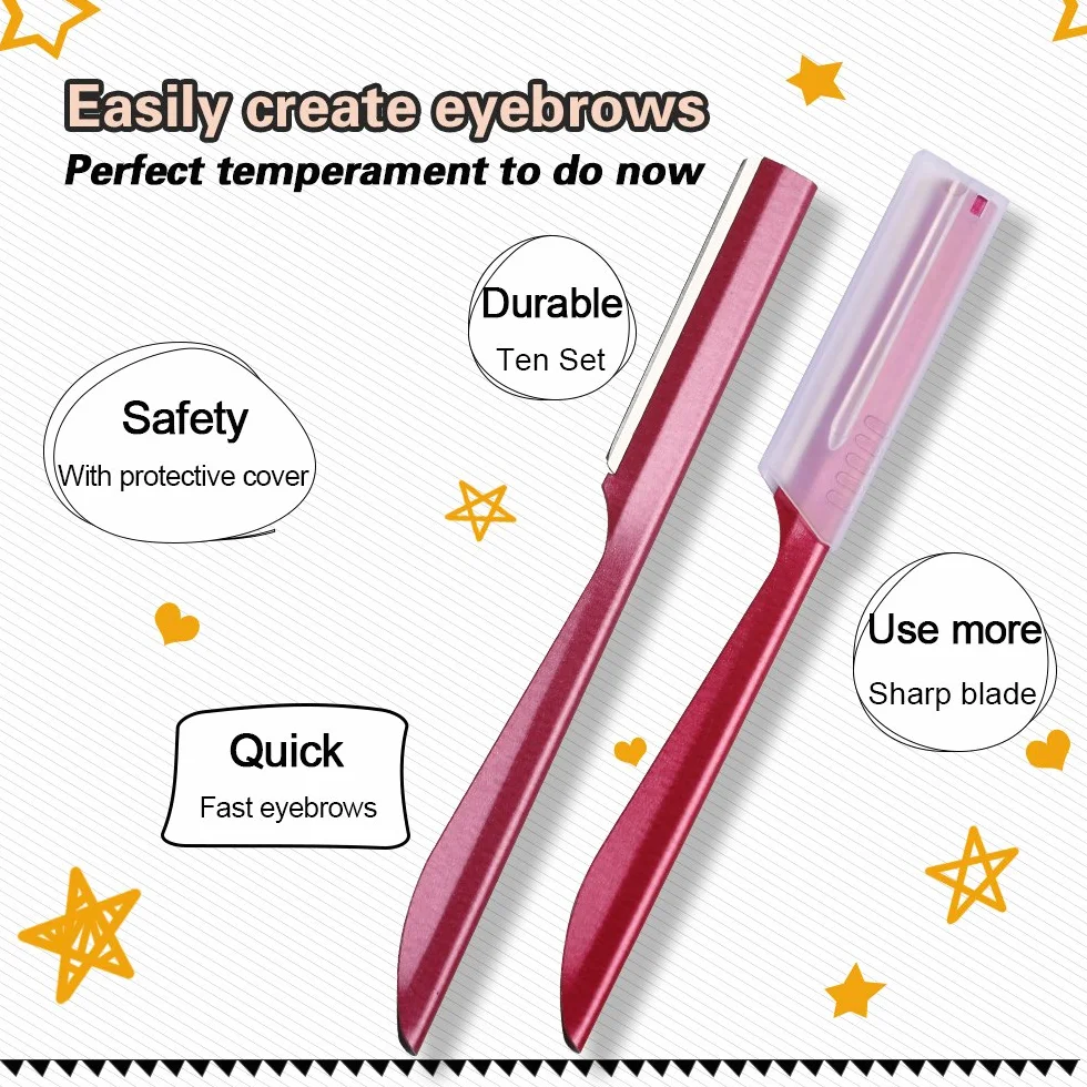Miss Gorgeous sopracciglio rasoio occhi strumenti di riparazione rimozione dei capelli facciali sopracciglia trimmer donna trimmer Grooming rasatura 10PCS
