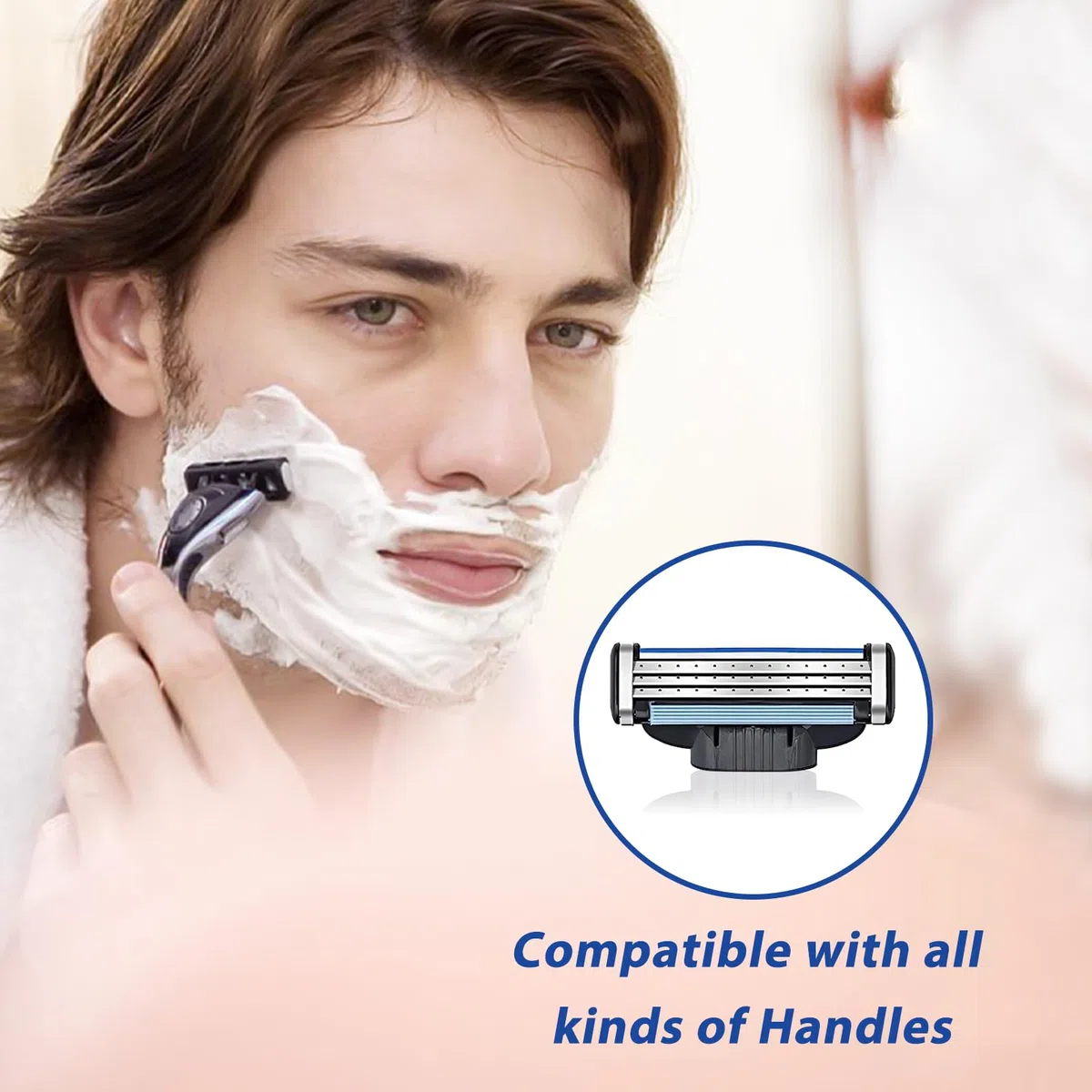 24 Pezzi Lamette da Barba Compatibile con Mach 3 Turbo, Ricariche per Lame per Rasoio da Uomo, Adatte per Rasoio Perfette per Contorni del Viso Ideali per skinguard sensitive Ottimo Regalo per Padri