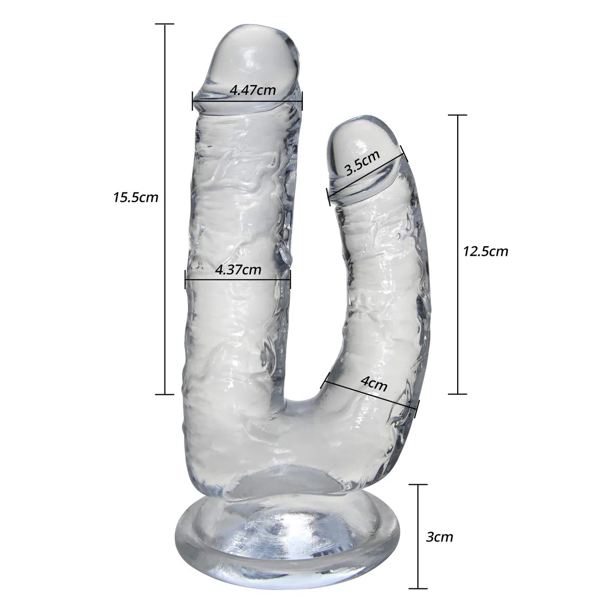Doppia Testa Dildo Realistico Ano Vaginale Doppia Stimolazione Pene Trasparente Con Forte Ventosa Glande E Vene Texture Per Donne Uomini G-spot P-Spot Masturbazione Giocattolo Per Adulti