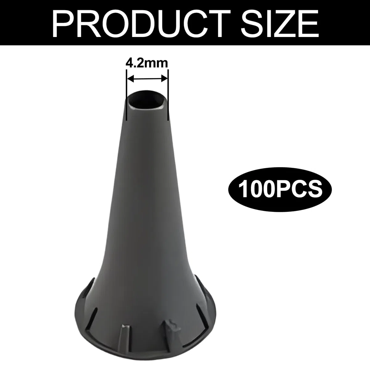 100 punte per otoscopio, dimensioni del foro da 4,2 mm, usa e getta, in plastica, compatibili con otoscopi Kawe/Rieser/Heine/Gima/Holtex, tappi per le orecchie per otoscopio e accessori per le