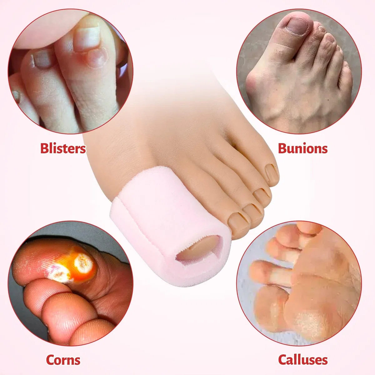 Ultrassist Tubo per dita dei piedi, manica per proteggere dita e dita dei piedi, grande