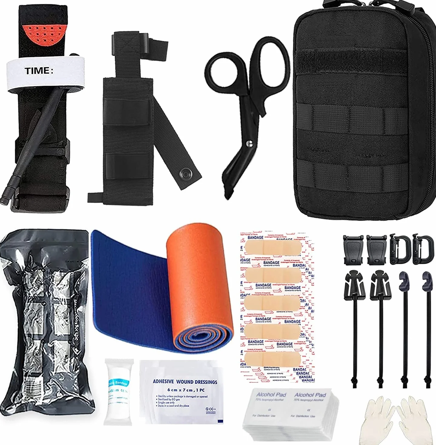di Sopravvivenza di Emergenza Kit, Tattico Militare Trauma Kit di Pronto Soccorso, Molle EMT IFAK Pouch Outdoor Gear Laccio Emostatico Fasciatura Sanguinamento Kit di Controllo per Escursione
