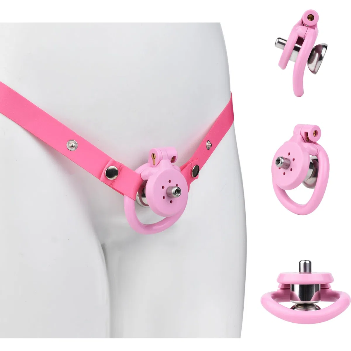 Mini gabbia fitness da uomo in resina con cintura di sostegno - traspirante e confortevole - 4 colori A305 (Rosa, Cintura di assistenza)