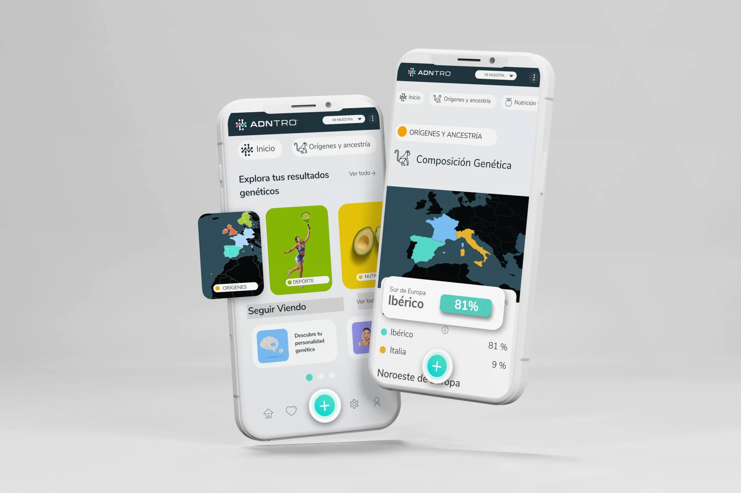 ADNTRO Test del DNA Test genetico Online Include: Origini e Antenati + Nutrizionale + Intolleranze + Sport + Longevità + Curiosità | Espandibile: Salute e Tratti della Personalità (Basic)
