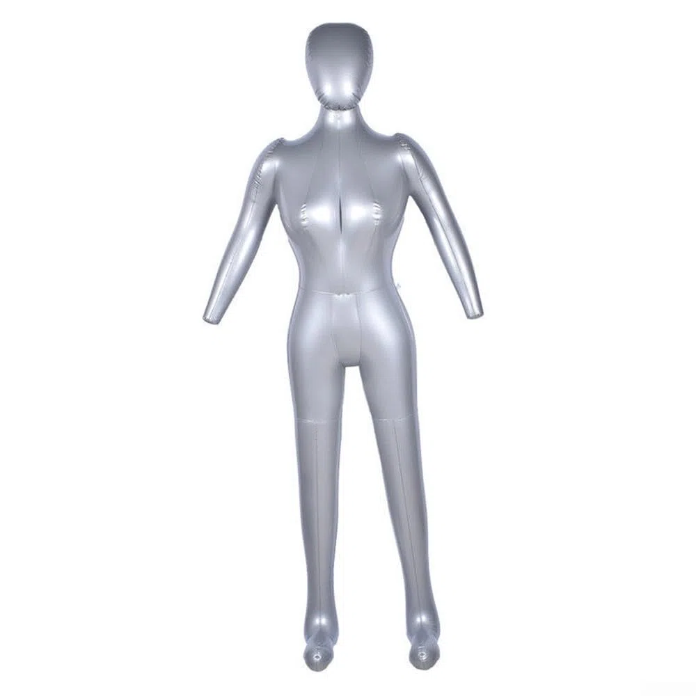 Manichino gonfiabile da donna, altezza 165 cm, materiale PVC, per esposizione al dettaglio e battente