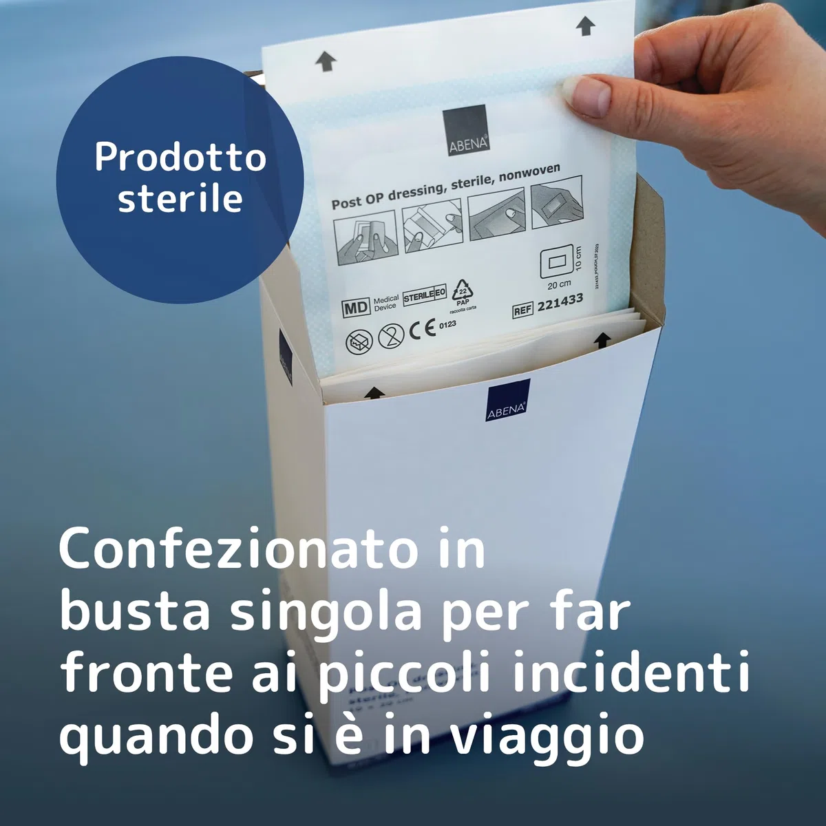 ABENA Medicazione sterile per ferite, 10x20 cm | Confezione da 40 pezzi | Adatte per tagli e ferite | Assorbente | Bianca | Adatto per pelli sensibili