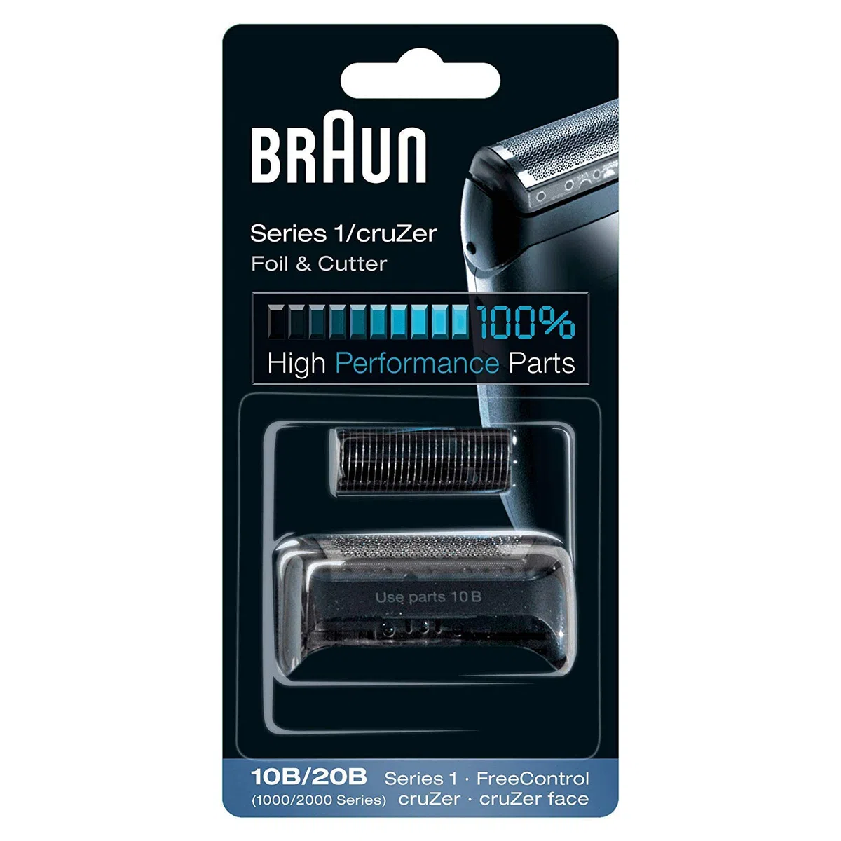 Braun Replacement Foil and Block, 1000 2000 For Free Control and Cruzer Shavers (Packaging may vary) by Braun