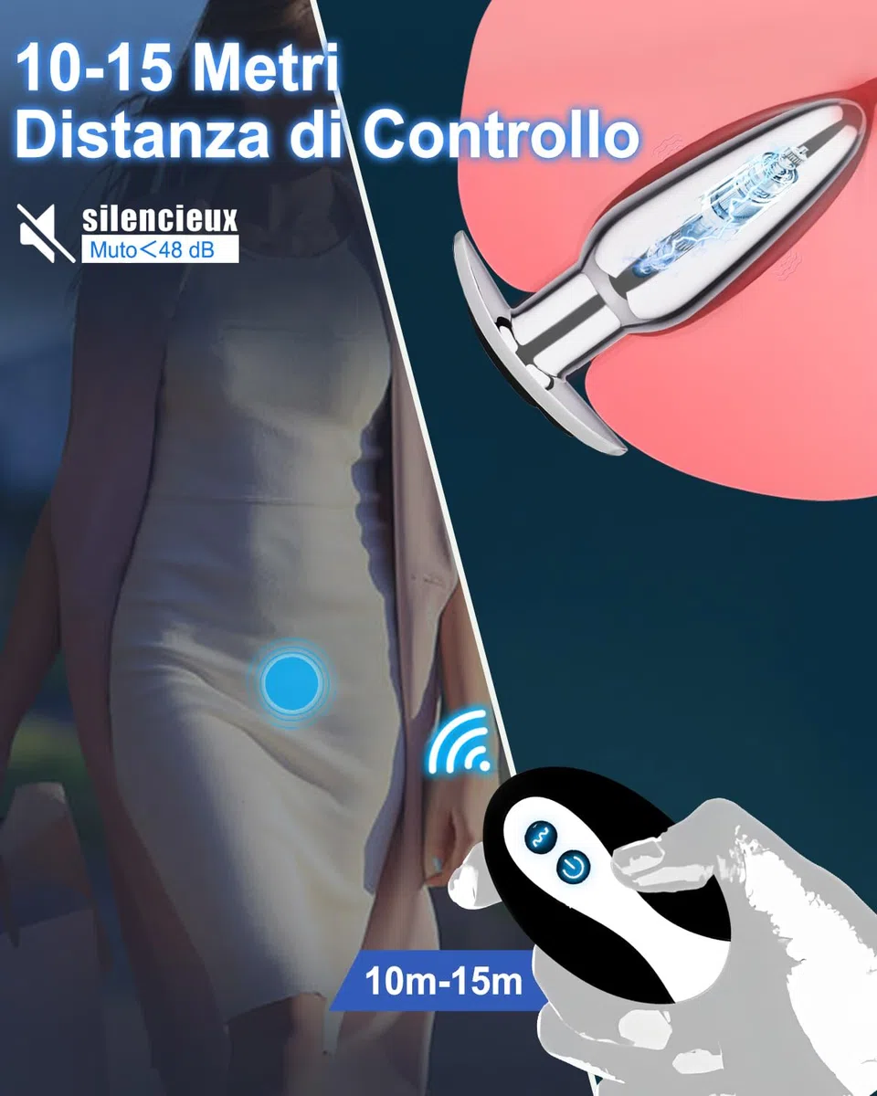 Vibratoreper Donna Telecomando Sex Toys Uomo, Plug Anale Prostata Vibratore Uomo Sextoys, Vibratoreper Donna Professionale Wireless, Vibratori Uomo Anali Plug Analesex Sexyshop 10 Modalità (Metals)