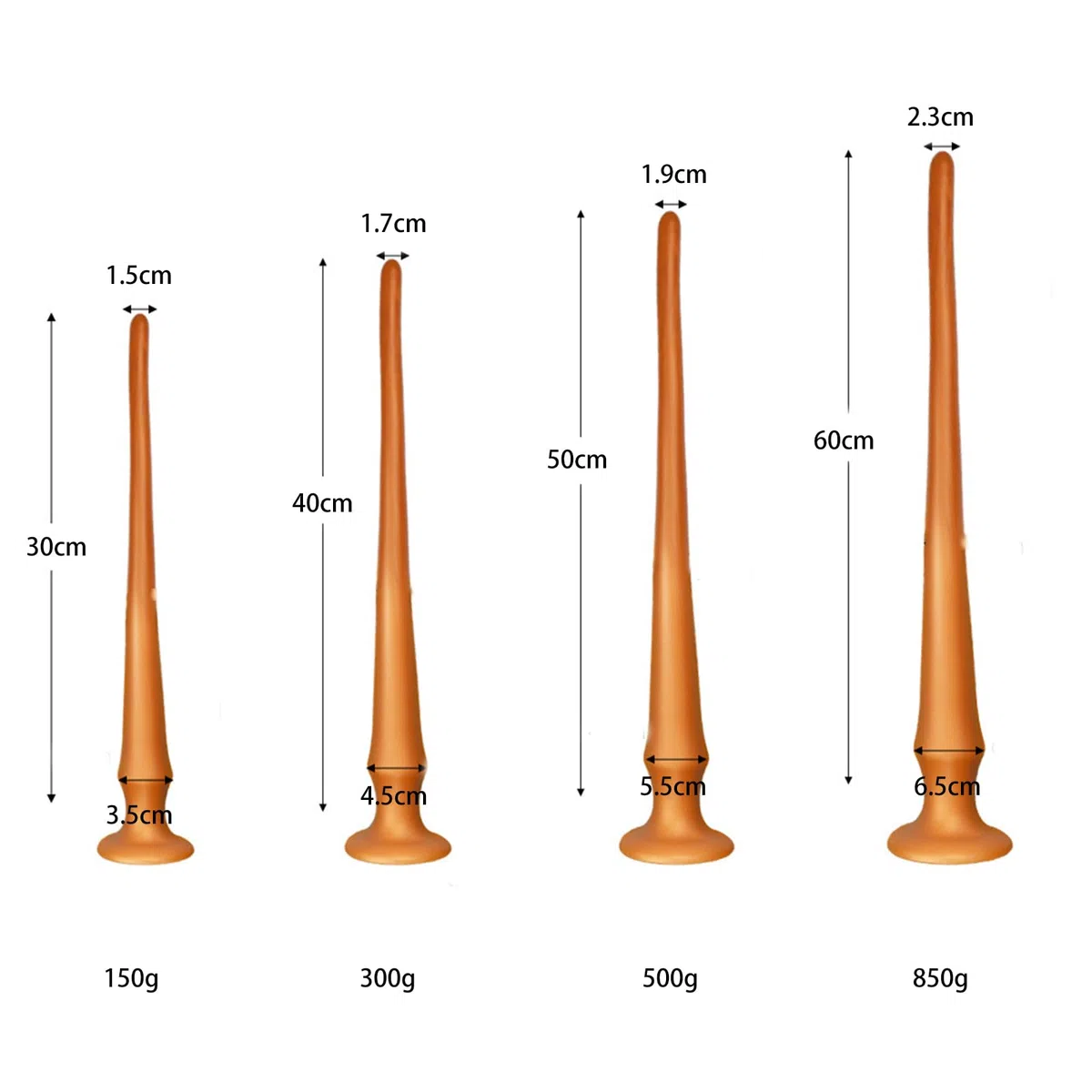 AMAZBEE Dildo super lungo Giocattoli sessuali per adulti Spine anali in silicone per il massaggio del punto G Dilatatore anale con scala SM Spine di stimolazione vaginale (M)