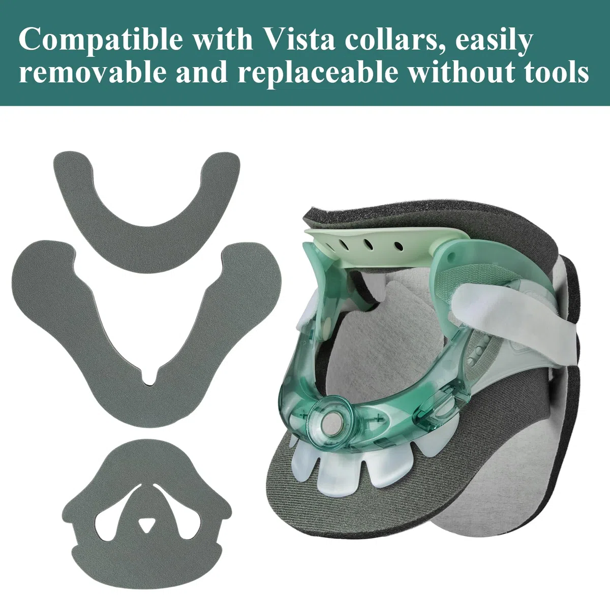 6 cuscinetti di ricambio grigio-verdi, ideali per orecchie Aspen Vista, cuscinetti per cuscino cervicale lavabili, imbottitura Cervical Collar (2 set)