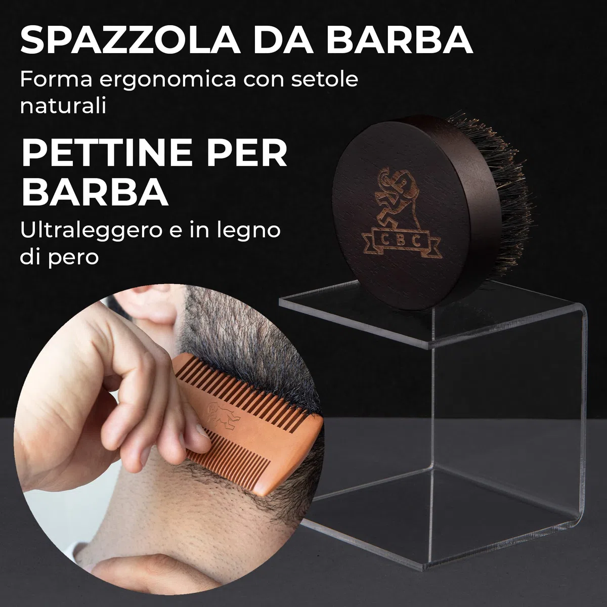 Camden Kit Barba Uomo ● Set Prodotti 100% Naturali per la Cura della Barba ● Olio, Balsamo, Spazzola e Pettine ● Regalo Uomo