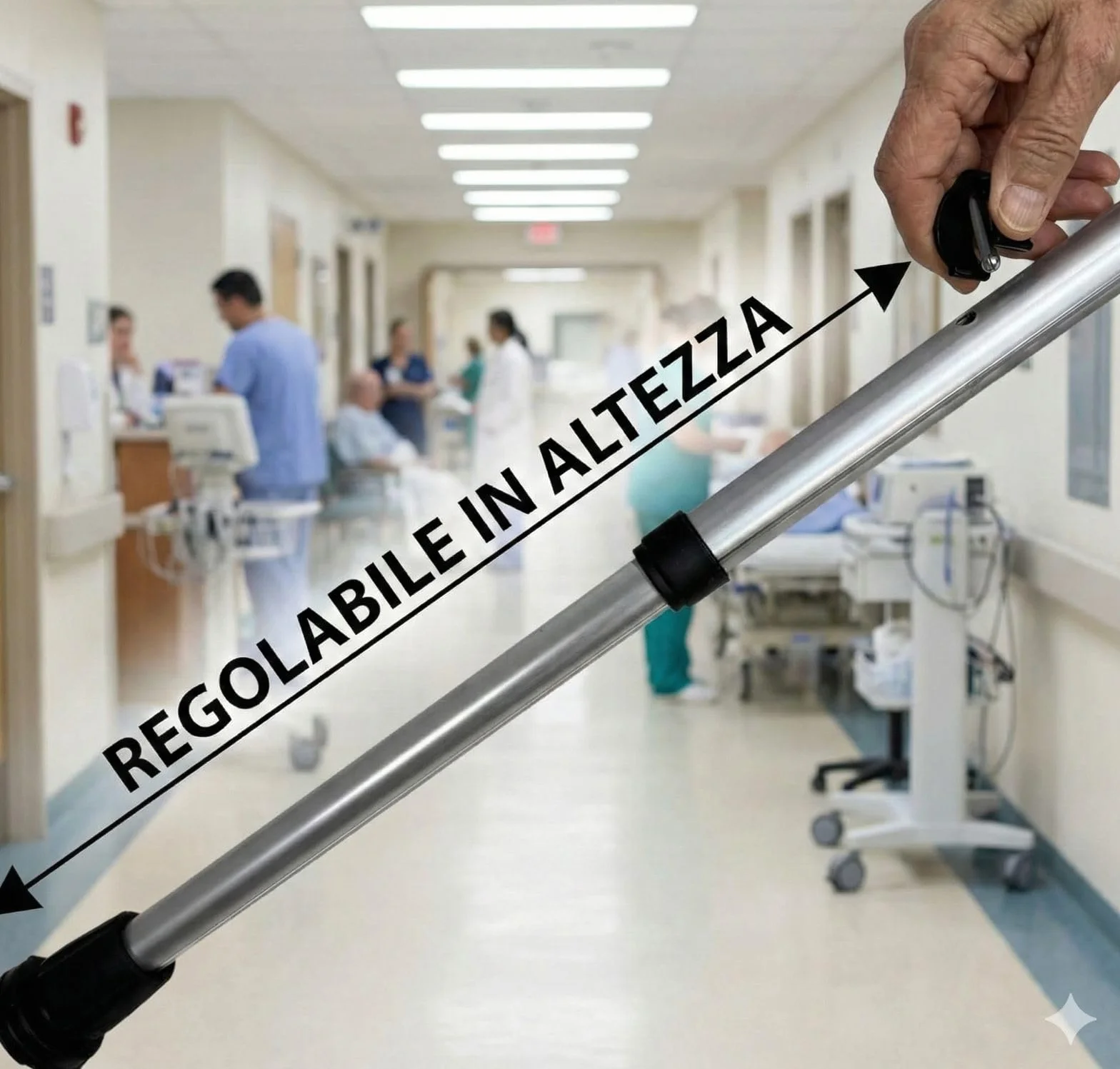 APP LIFE Stampelle Ortopediche (2 unità) Dispositivo Medico di Classe I Regolabili Leggere in Alluminio Anodizzato Coppia Stampella Ortopedica