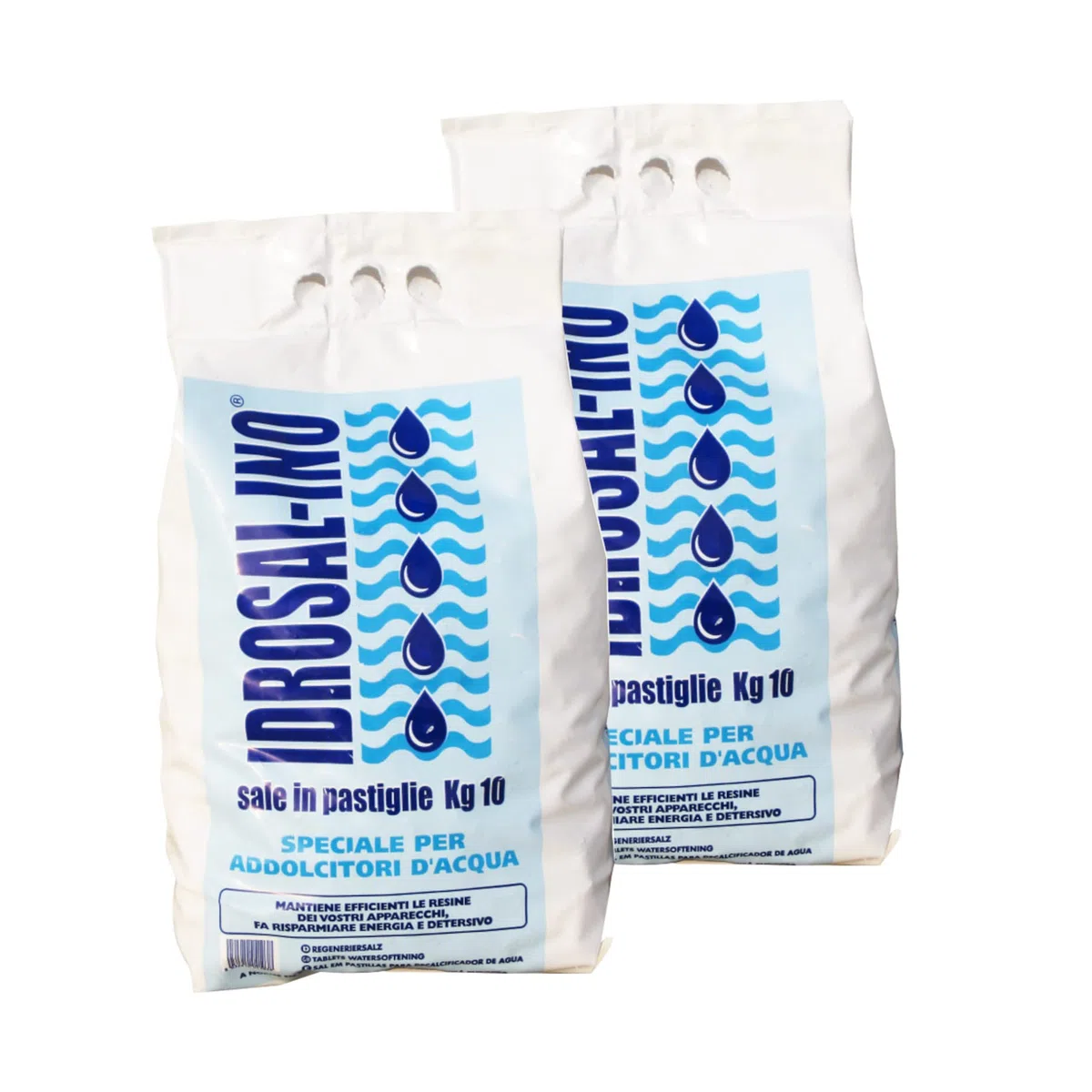 SALE IN PASTIGLIE PER DEPURATORI E ADDOLCITORE 10 KG IDROSAL (2 sacchi)