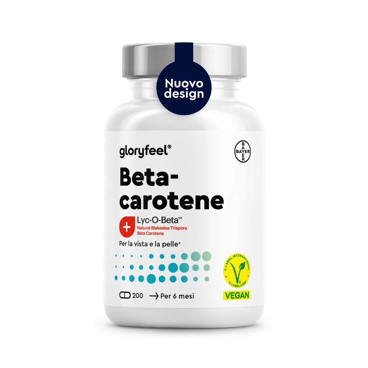 Betacarotene per Abbronzatura Forte, 200 Capsule, Beta Carotene Integratore Abbronzatura da Estratto di Carota, Attivatore Accelleratore Abbronzatura con Vitamina A pura 1169 µg, 100% Vegan