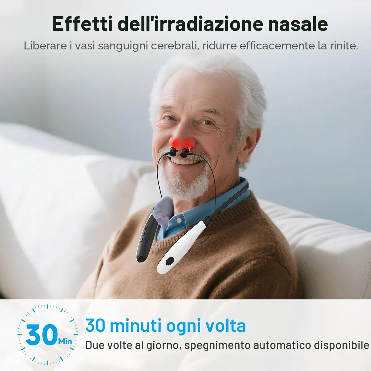 Tappi orecchie a infrarossi per acufene 2 in 1,650 nm luce rossa acufene auricolari per ridurre acufeni,set di Tappi a infrarossi per orecchie e naso(non calore)