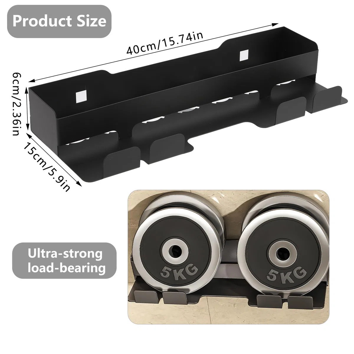 Petyoung Supporto per Asciugacapelli a Parete Senza Foratura, Supporto per Asciugacapelli in Acciaio Inox Nero, Supporto per Piastre per Capelli per Organizzatore Casa e Bagno