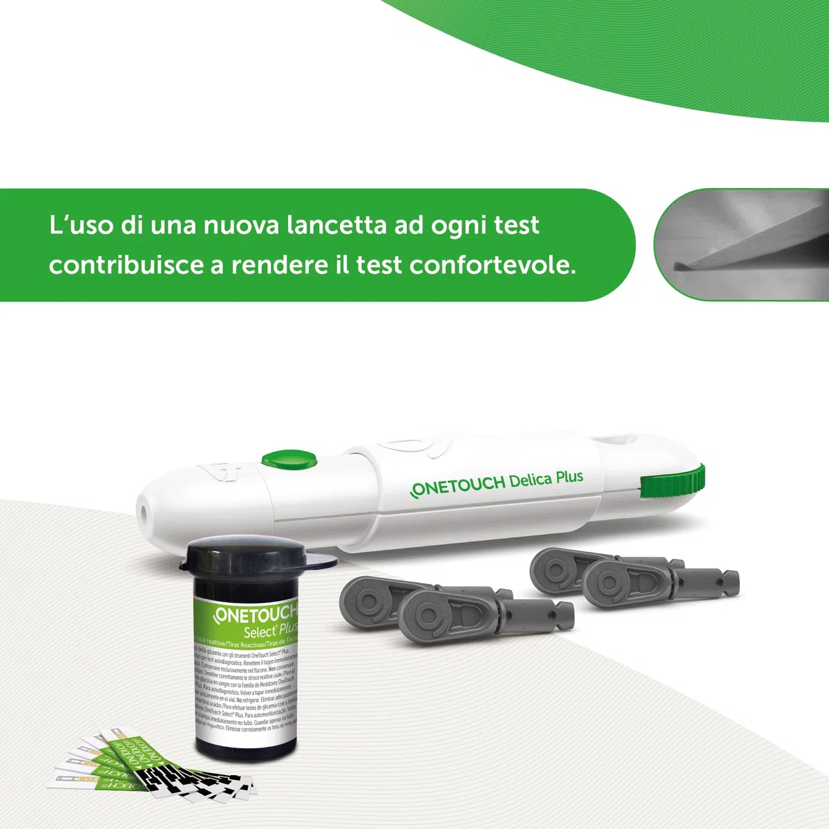 OneTouch Select® Plus Strisce reattive per 50 test glicemici per l’automonitoraggio della glicemia I 1 confezione contenente 50 strisce reattive