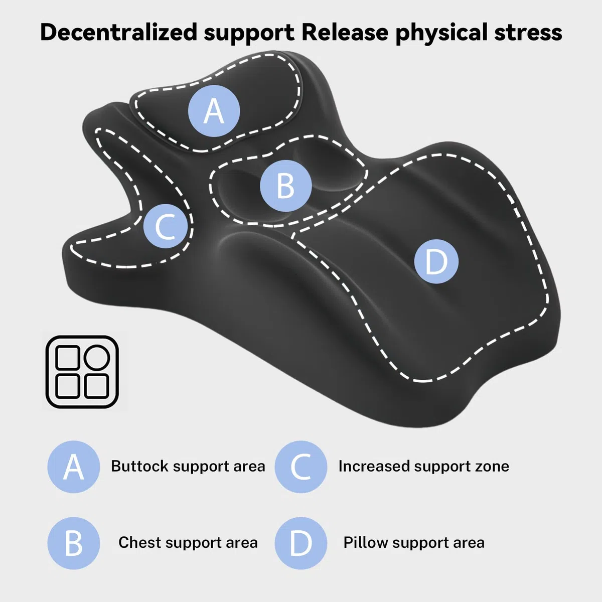 Cuscino per le coppie, cuscino lombare per più divertimento, cuscino a cuneo in memory foam, con funzione di supporto ergonomico, cuscino multifunzione per colonna vertebrale e schiena per