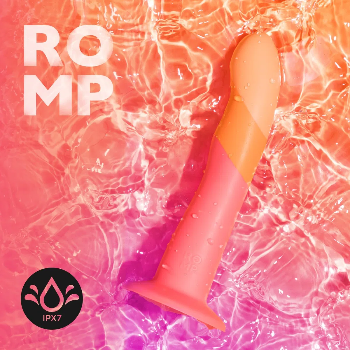 ROMP Dizi Dildo non realistico - Dildo in silicone da 7 pollici - Compatibile con i vibratori Bullet - Dildo P-Spot e G-Spot - Dildo a ventosa con imbracatura - Giocattolo sessuale per adulti