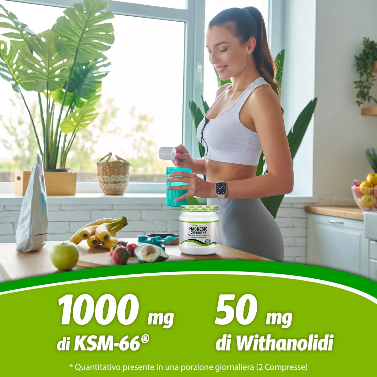 WHY NATURE ASHWAGANDHA 1000 - IntegratorI Alimentari di Ashwagandha KSM-66 - Integratore Nootropico - Senza Glutine - 60 cpr