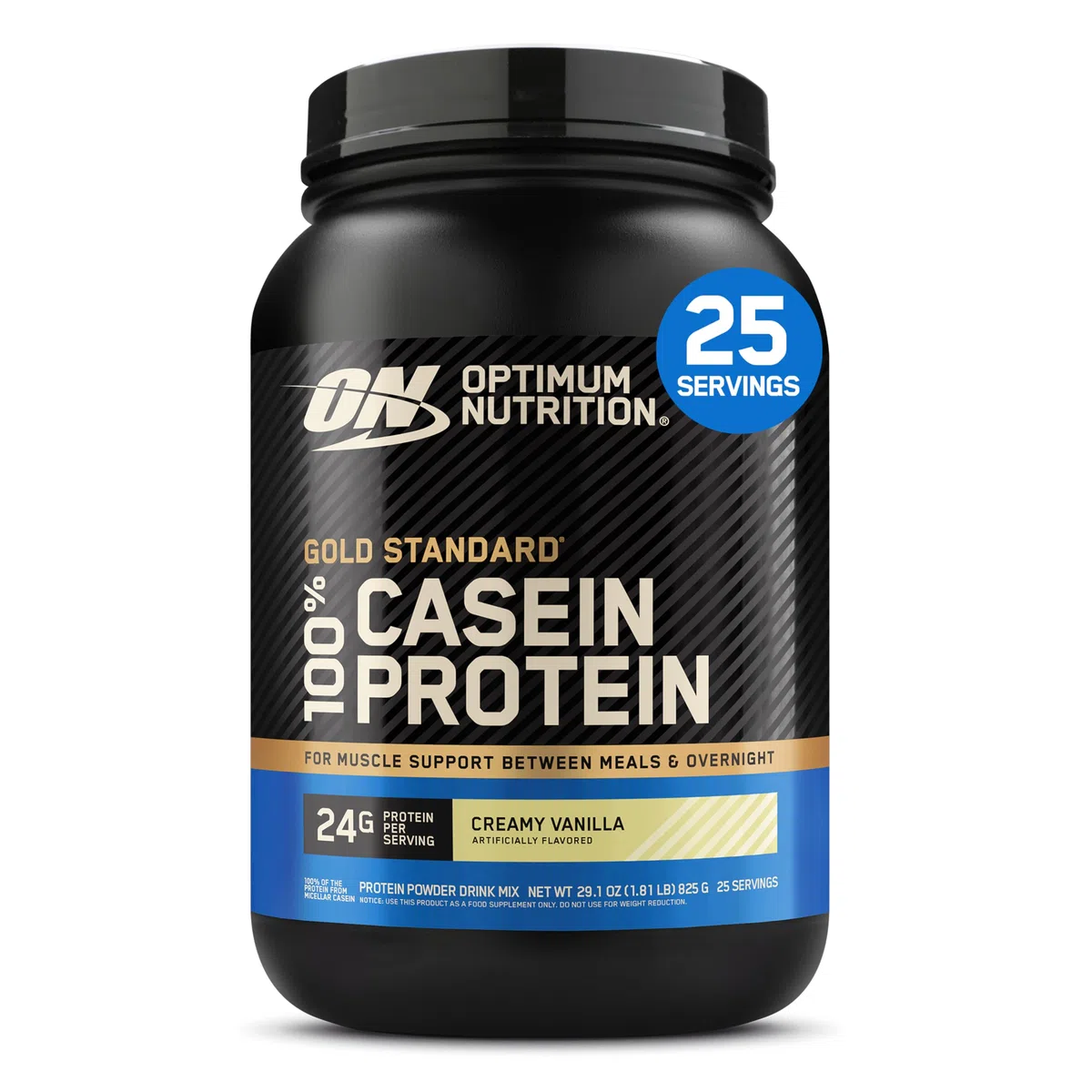 Optimum Nutrition Gold Standard 100% Proteine Caseina in Polvere, Gusto Vaniglia Cremosa, 924g, 28 Porzioni