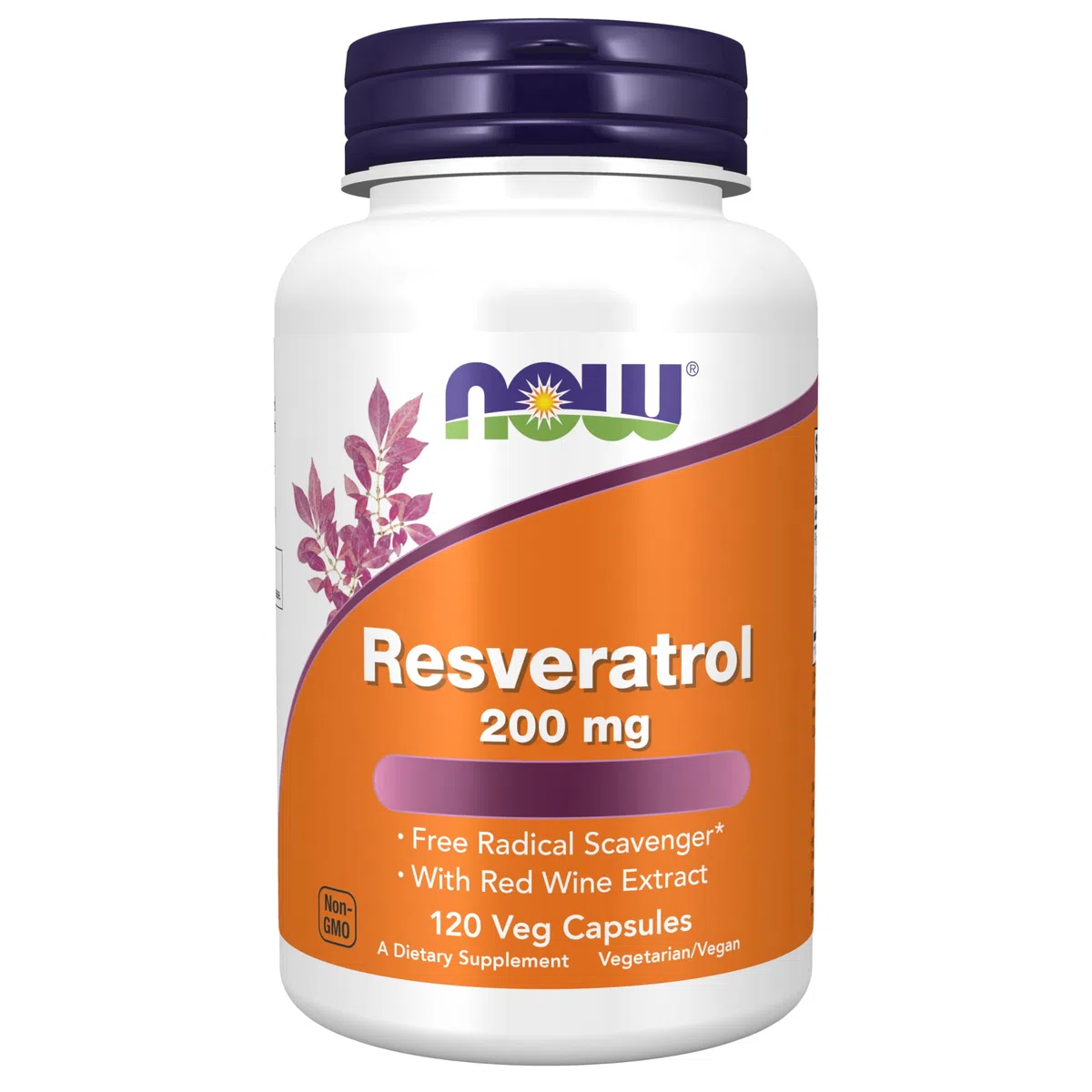Now Foods Resveratrolo, 200mg, 120 capsule vegan, Testato in Laboratorio, Senza Soia, Senza Glutine, Vegetariano, Non-GMO