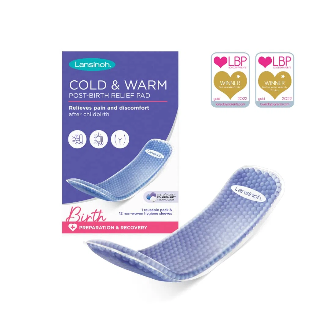 Lansinoh Cold & Warm Assorbenti di sollievo post-parto – Assorbenti refrigeranti post-parto riutilizzabili per microonde nel congelatore Recupero di elementi essenziali dopo il parto