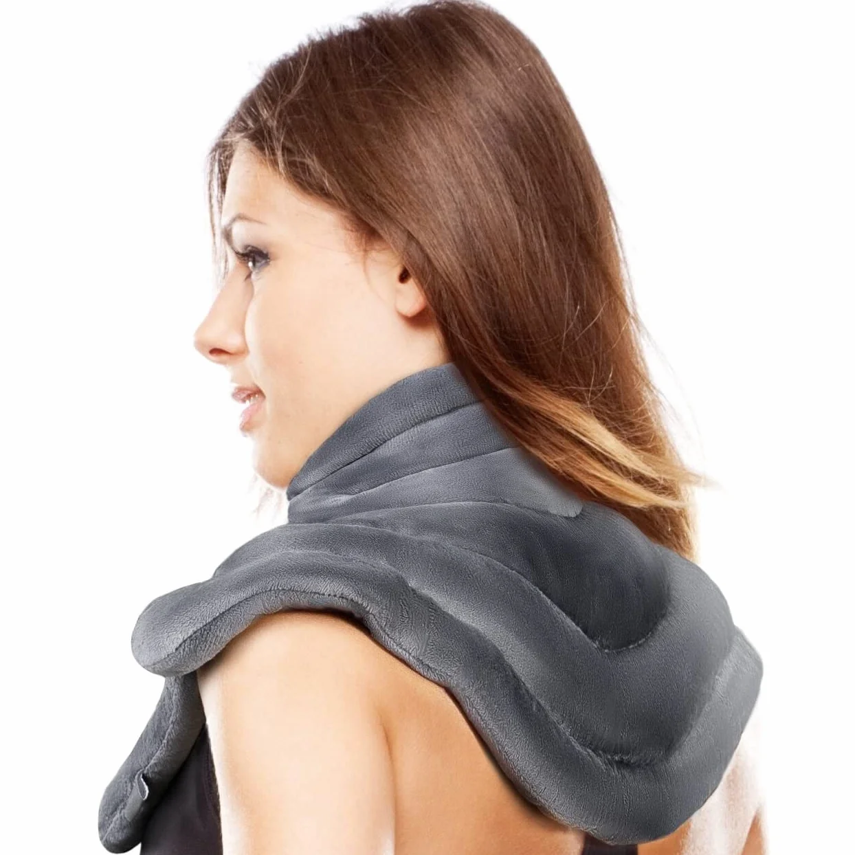 ICEHOF Cuscino termico per il collo e la spalla con lavanda, morbido cuscino per il collo, per il microonde, calore duraturo grazie alle perle di argilla naturale, con aromaterapia, forma ergonomica