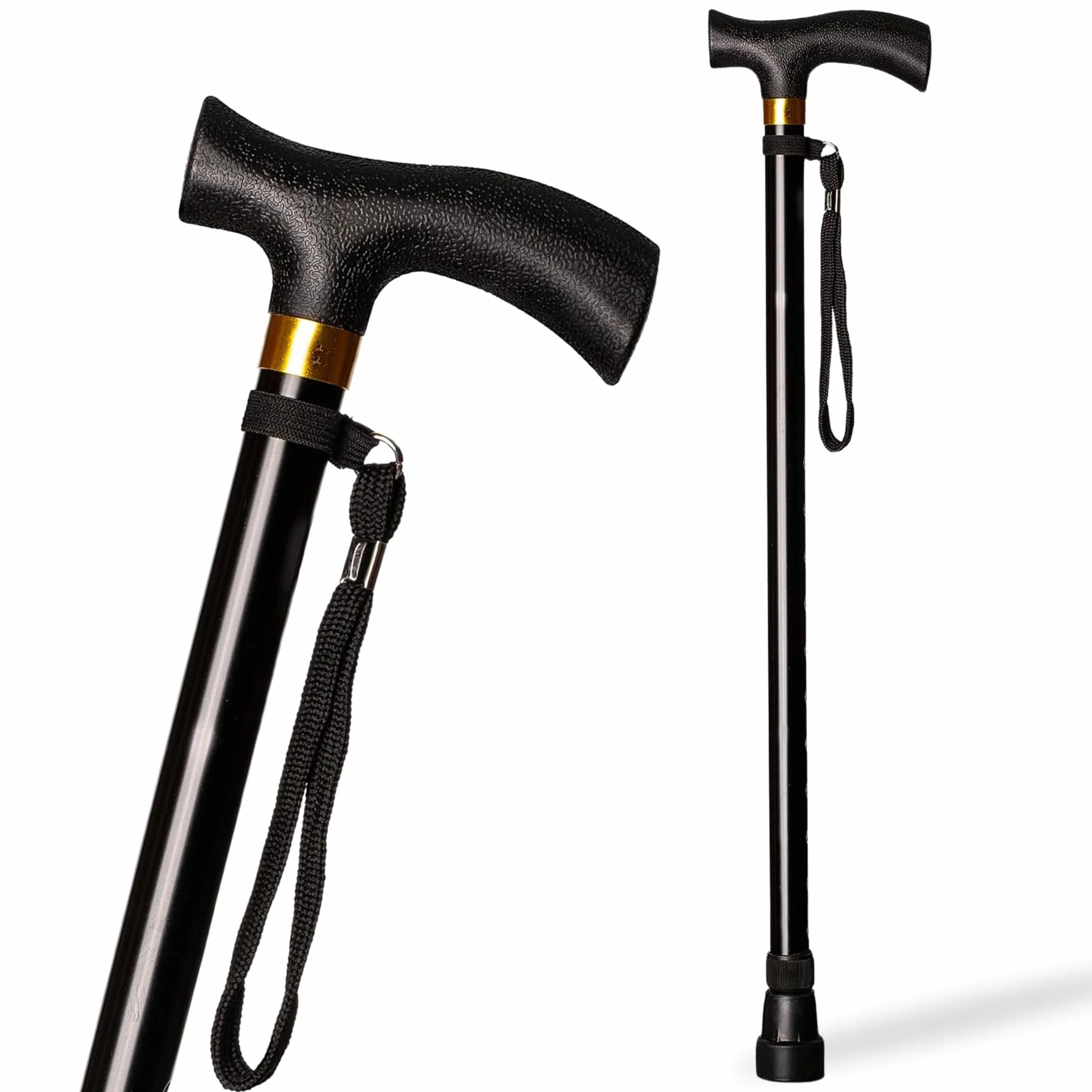 Muletilla in alluminio estensibile colore nero, regolabile 74-95 cm, morbido e comodo da maneggiare (653)