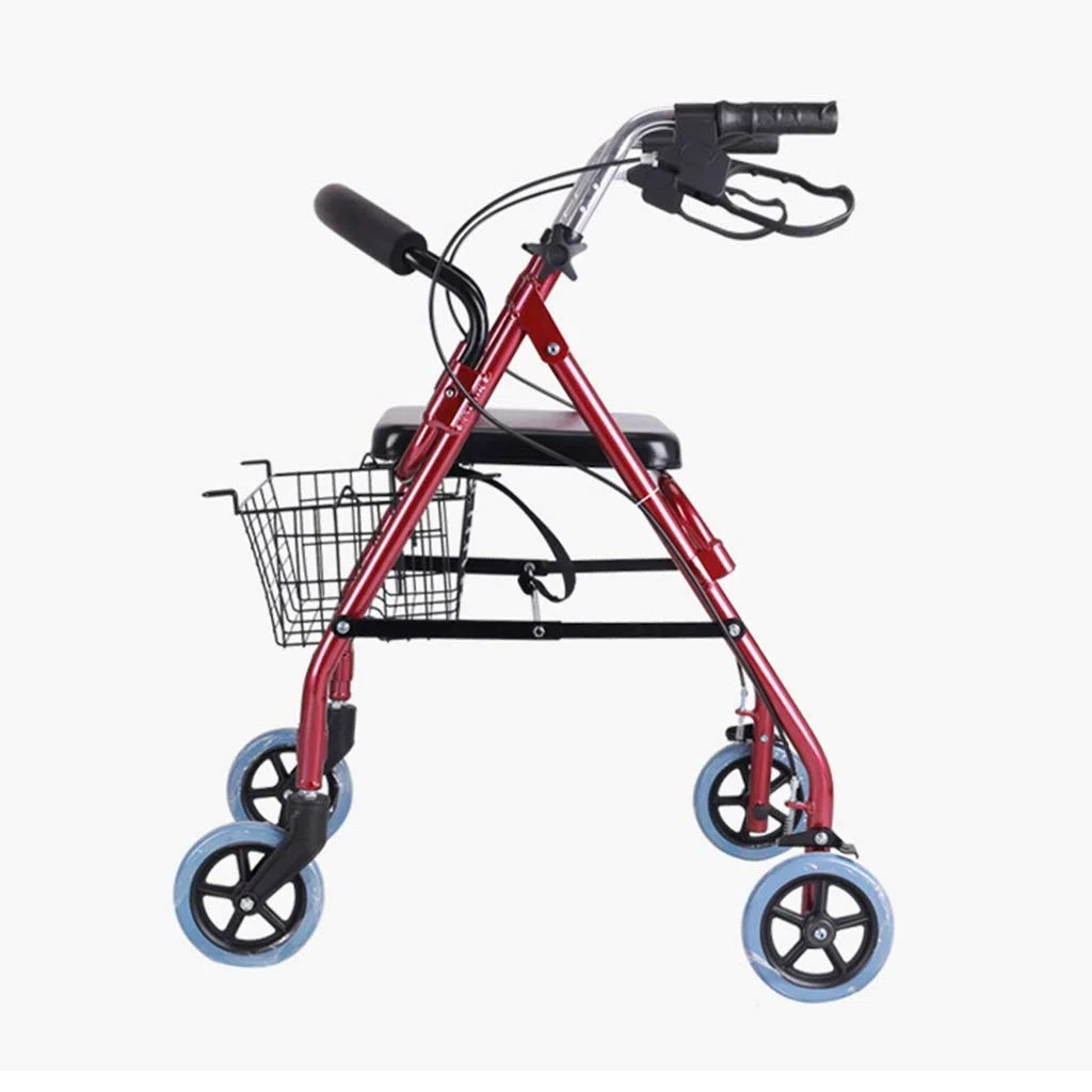 Deambulatori Deambulatore Andador Comodo Carrello Pieghevole per Anziani Walker in Lega di Alluminio Multi-Funzione Walker a Quattro Ruote Deambulatore Standard Walkers Comfortable Anniversary