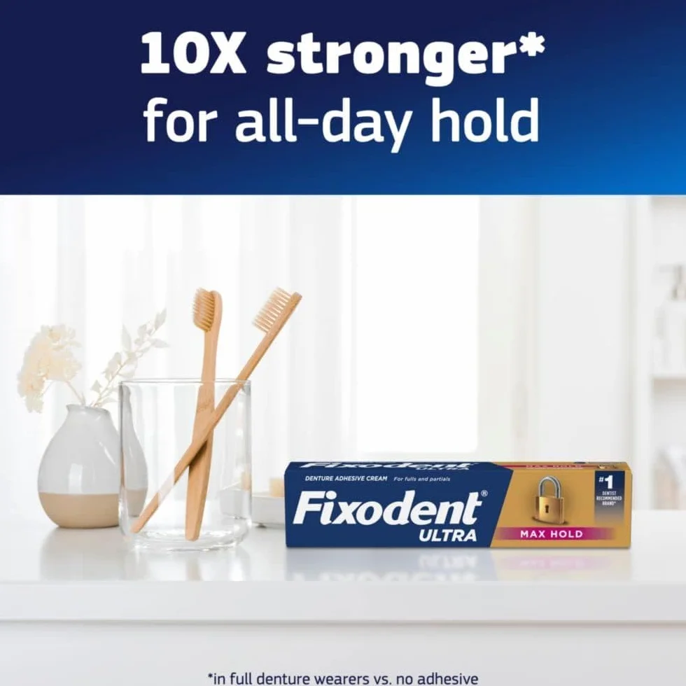Fixodent Ultra Max Hold - Adesivo dentale, 62,4 g
