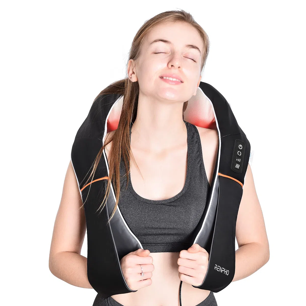 RENPHO Massaggiatore Cervicale, Massaggiatore Collo e Spalle con Calore, Elettrica per Tessuto Profondo Massaggio Impastante 3D Cuscinetto per Vita, Gamba, Polpaccio, Braccio, M