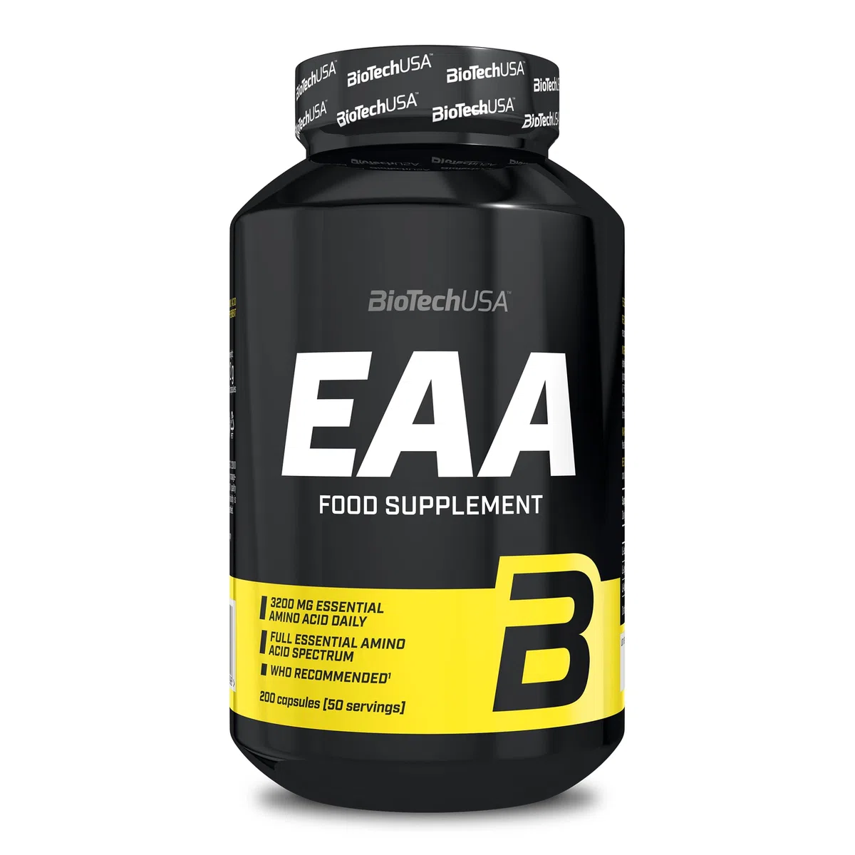 Capsule EAA BioTechUSA | 3200 mg di aminoacidi essenziali, tutti i 9 essenziali | Rapporto raccomandato dall'OMS | 200 capsule