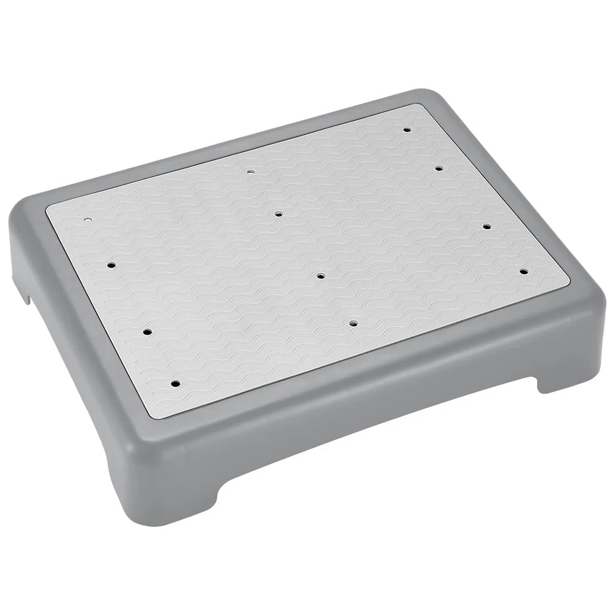 Sgabello di Supporto Mezzo Gradino, Sgabello Half Step per Anziani, Impilabile Mezzo Gradino Antiscivolo Portatile Aiuto per Scale, Portata Massima 200 kg, per Sedie a Rotelle e Automobili, Grigio